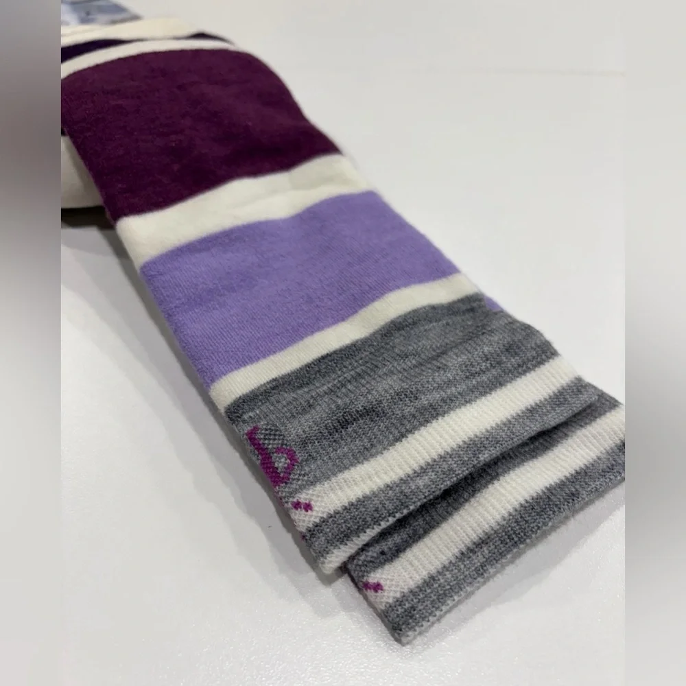 Smartwool Women's Large Snowboard OTC Socks Targeted Cushion White Purple NWT